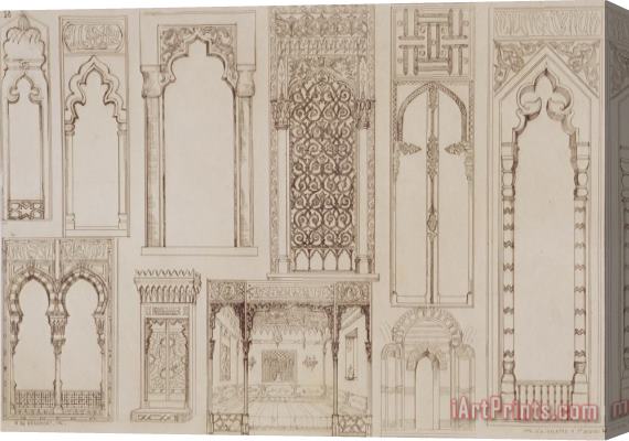 Jean Francois Albanis de Beaumont Islamic And Moorish Design For Shutters And Divans Stretched Canvas Print / Canvas Art