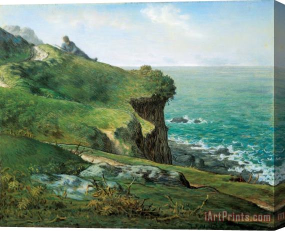 Jean-Francois Millet Cliffs of Greville Stretched Canvas Print / Canvas Art