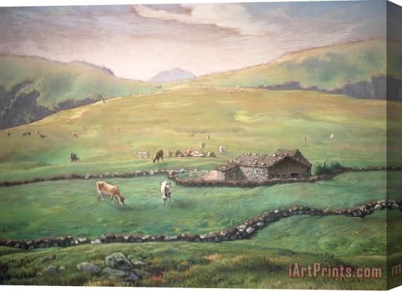 Jean-Francois Millet Grazing In The Vosges Stretched Canvas Painting / Canvas Art