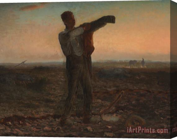 Jean-Francois Millet The End Of The Day Effect Of Evening Stretched Canvas Painting / Canvas Art