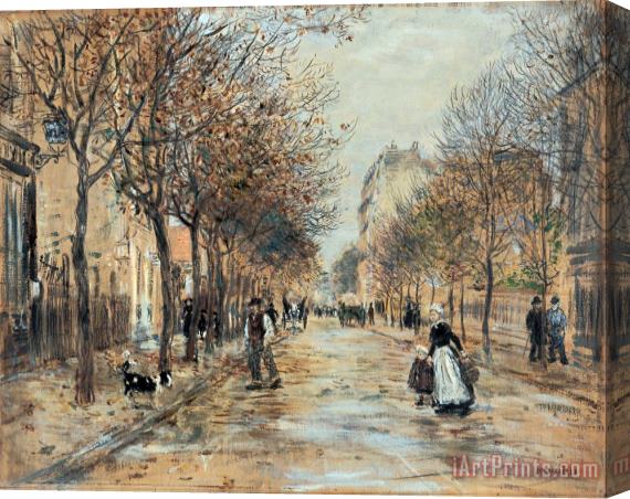 Jean Francois Raffaelli Street in Asnieres Stretched Canvas Print / Canvas Art