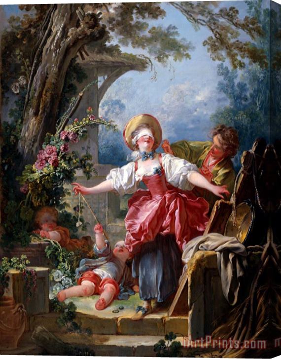 Jean Honore Fragonard Blind Man's Buff Stretched Canvas Painting / Canvas Art
