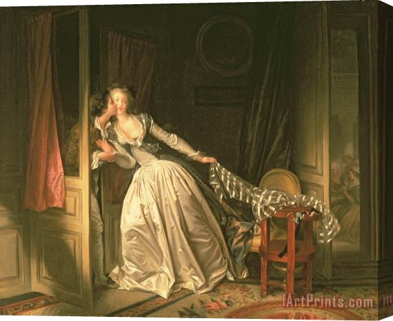 Jean Honore Fragonard The Stolen Kiss Stretched Canvas Painting / Canvas Art