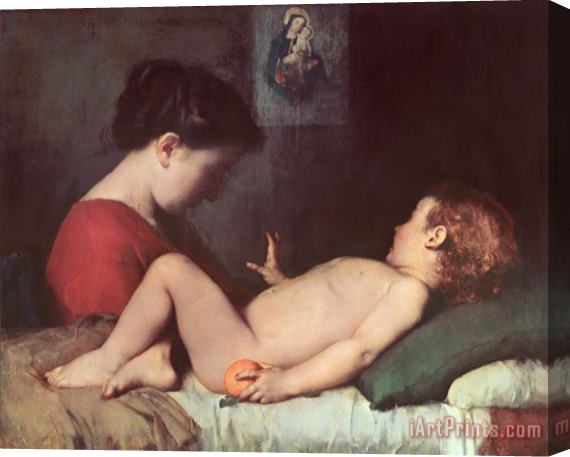 Jean-Jacques Henner The Awakening Child Stretched Canvas Print / Canvas Art