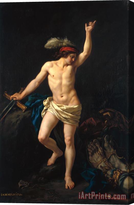 Jean Jacques II Lagrenee David Victorious Stretched Canvas Painting / Canvas Art