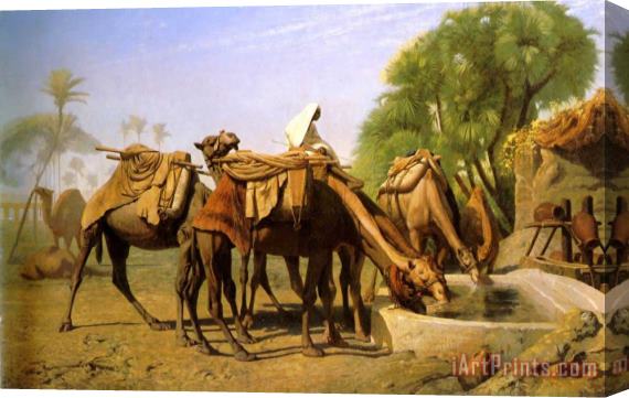 Jean Leon Gerome Camels at The Trough Stretched Canvas Painting / Canvas Art