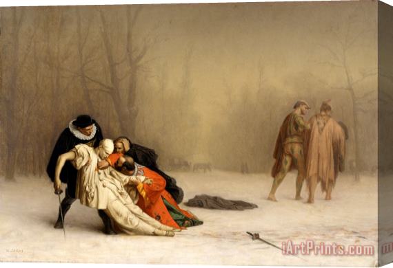 Jean Leon Gerome The Duel After The Masquerade Stretched Canvas Print / Canvas Art