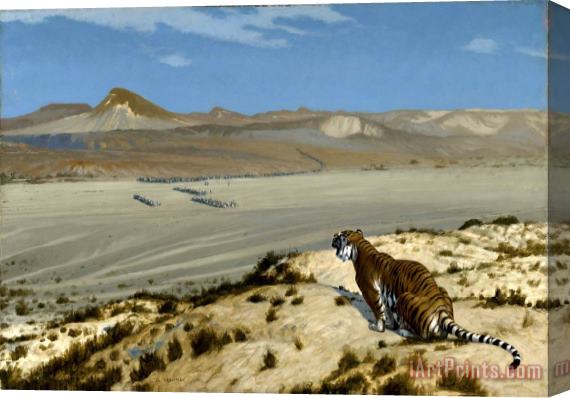 Jean Leon Gerome Tiger on The Watch Stretched Canvas Print / Canvas Art