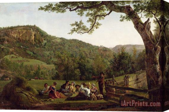 Jean Louis De Marne Haymakers Picnicking in a Field Stretched Canvas Painting / Canvas Art