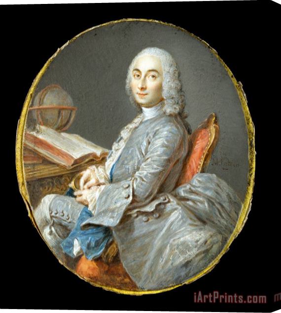 Jean Marc Nattier Miniature Portrait of Cesar Francois Cassini De Thury Stretched Canvas Print / Canvas Art