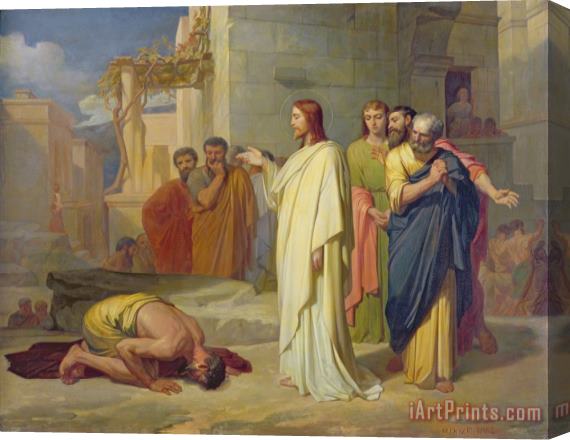 Jean Marie Melchior Doze Jesus Healing the Leper Stretched Canvas Print / Canvas Art