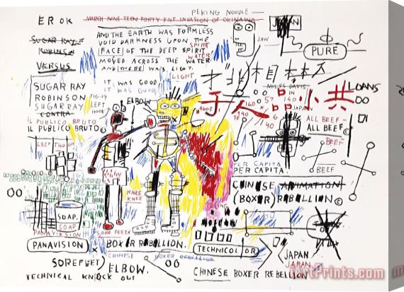 Jean-michel Basquiat Boxer Rebellion Stretched Canvas Print / Canvas Art