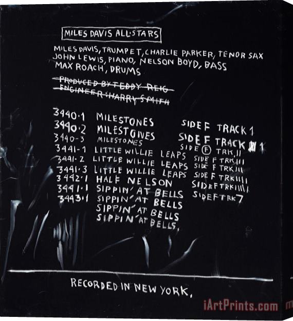 Jean-michel Basquiat Discography Two, 1983 Stretched Canvas Print / Canvas Art