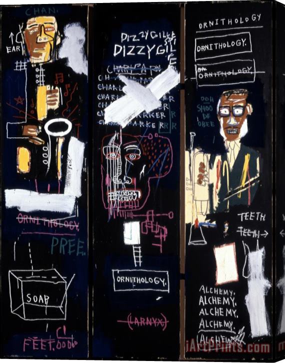 Jean-michel Basquiat Horn Players Stretched Canvas Painting / Canvas Art