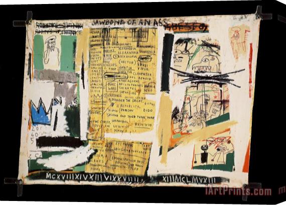 Jean-michel Basquiat Jawbone of an Ass Stretched Canvas Painting / Canvas Art