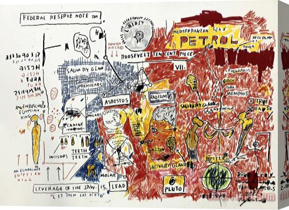 Jean-michel Basquiat Liberty Stretched Canvas Painting / Canvas Art