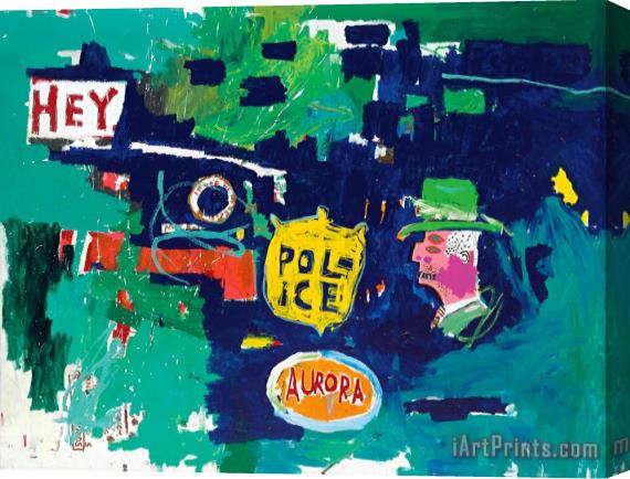 Jean-michel Basquiat Love Dub for a 1987 Stretched Canvas Painting / Canvas Art