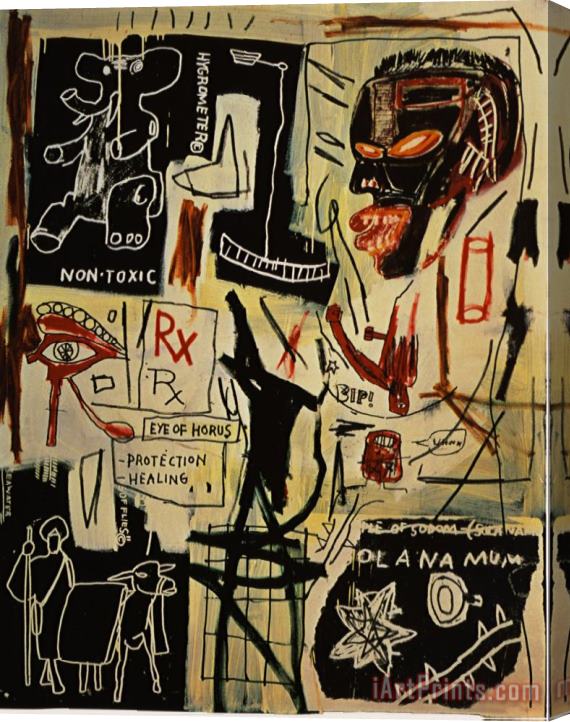 Jean-michel Basquiat Melting Point of Ice Stretched Canvas Painting / Canvas Art