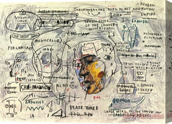 Jean-michel Basquiat Monticello, 1983 Stretched Canvas Painting / Canvas Art