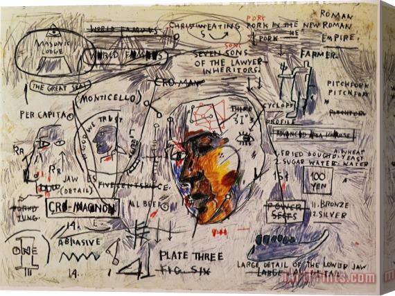 Jean-michel Basquiat Monticello Stretched Canvas Print / Canvas Art