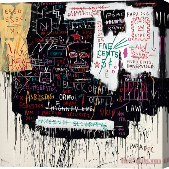 Jean-michel Basquiat Museum Security (broadway Meltdown), 1983 Stretched Canvas Painting / Canvas Art