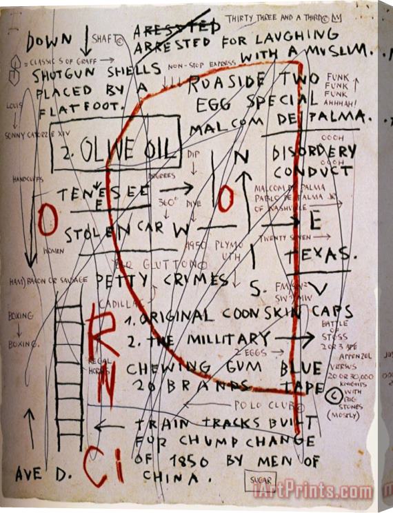 Jean-michel Basquiat Olive Oil Stretched Canvas Print / Canvas Art
