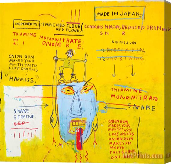 Jean-michel Basquiat Onion Gum Stretched Canvas Print / Canvas Art