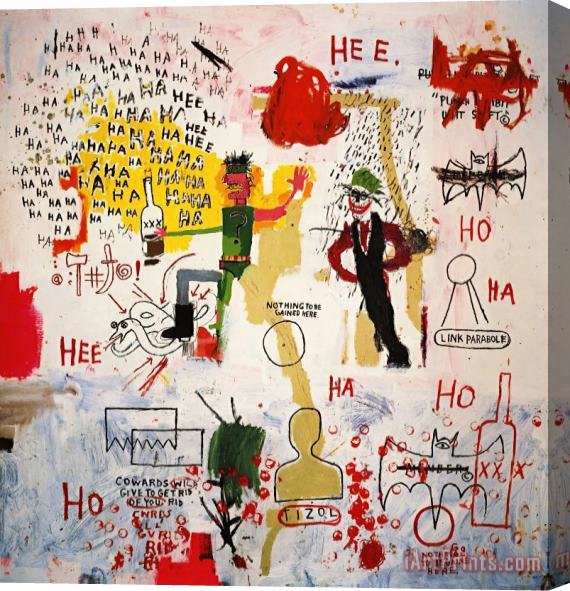 Jean-michel Basquiat Riddle Me This Batman Stretched Canvas Painting / Canvas Art