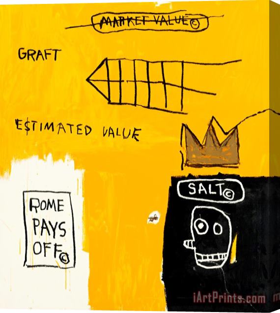 Jean-michel Basquiat Rome Pays Off Stretched Canvas Print / Canvas Art