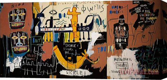 Jean-michel Basquiat The Nile Stretched Canvas Painting / Canvas Art