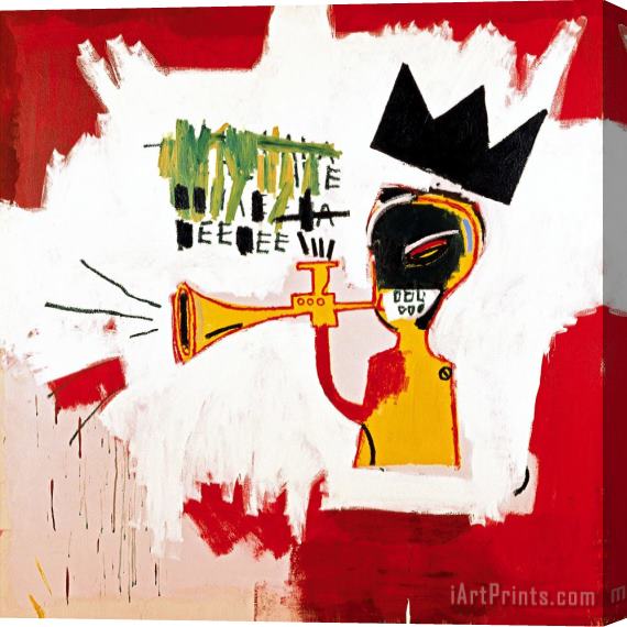 Jean-michel Basquiat Trumpet Stretched Canvas Painting / Canvas Art