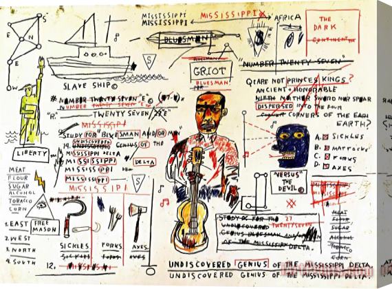 Jean-michel Basquiat Undiscovered Genius Stretched Canvas Print / Canvas Art