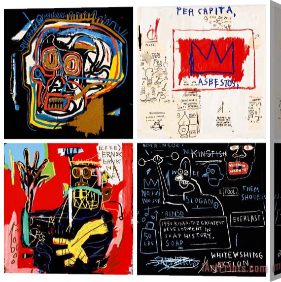 Jean-michel Basquiat Untitled: Four Prints Stretched Canvas Print / Canvas Art