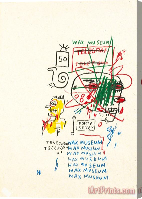 Jean-michel Basquiat Wax Museum Stretched Canvas Print / Canvas Art