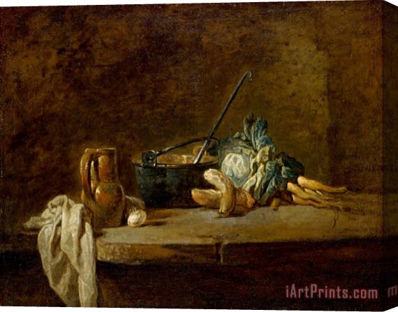 Jean-Simeon Chardin Vegetables for The Soup Stretched Canvas Print / Canvas Art