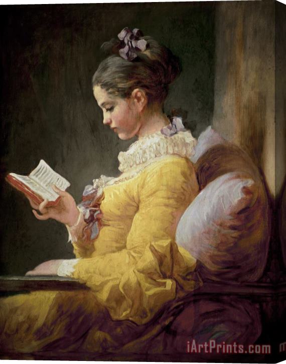JeanHonore Fragonard Young Girl Reading Stretched Canvas Painting / Canvas Art