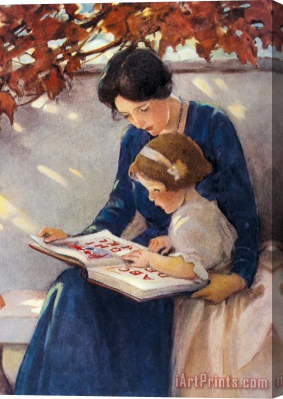 Jessie Willcox Smith Mother Helps with The Abc's Stretched Canvas Print / Canvas Art