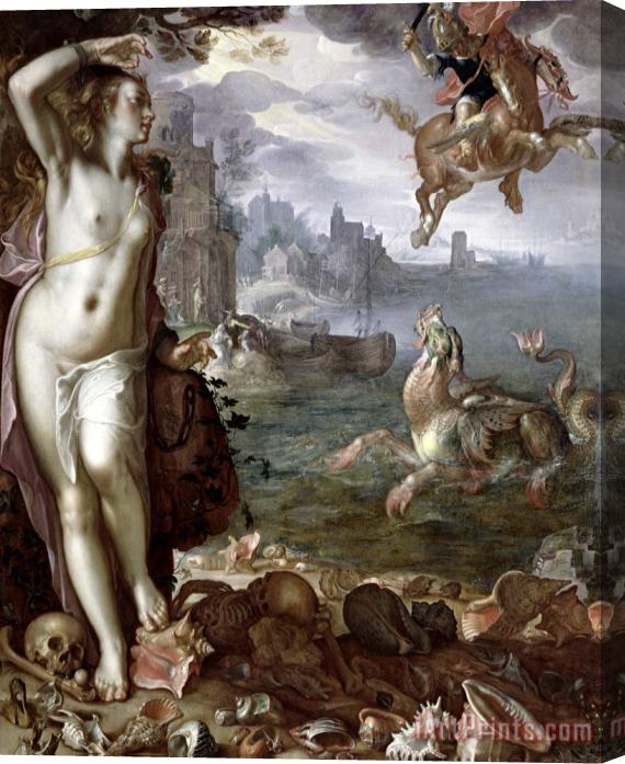 Joachim Anthonisz Wtewael Perseus Rescuing Andromeda Stretched Canvas Painting / Canvas Art