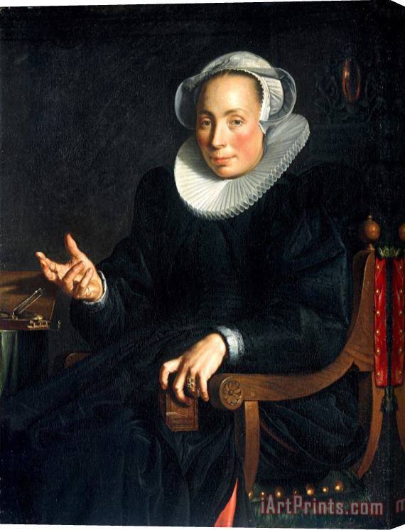 Joachim Anthonisz Wtewael Portrait of Christina Wtewael Van Halen (1568 1629) Stretched Canvas Print / Canvas Art