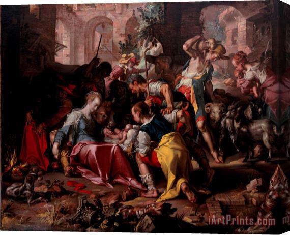 Joachim Anthonisz Wtewael The Adoration of The Shepherds Stretched Canvas Painting / Canvas Art