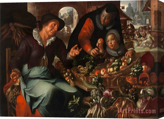 Joachim Anthonisz Wtewael The Fruit And Vegetable Seller Stretched Canvas Painting / Canvas Art