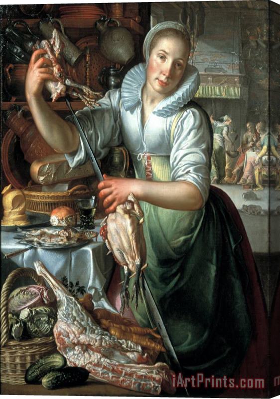 Joachim Anthonisz Wtewael The Kitchen Maid Stretched Canvas Print / Canvas Art