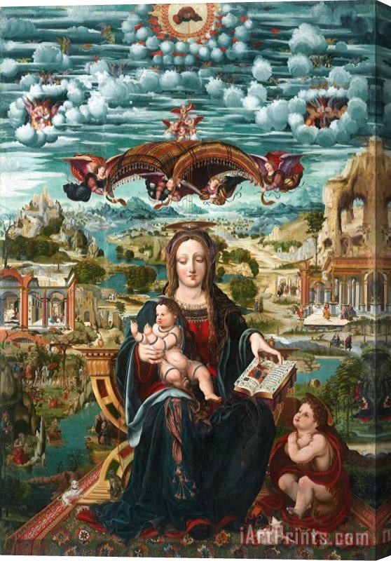 Joan de Burgunya  Virgin And Child with The Infant Saint John Stretched Canvas Print / Canvas Art
