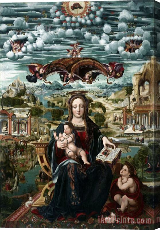 Joan de Burogunga II Mare De Deu, El Nen Jesus I Sant Joanet Stretched Canvas Print / Canvas Art