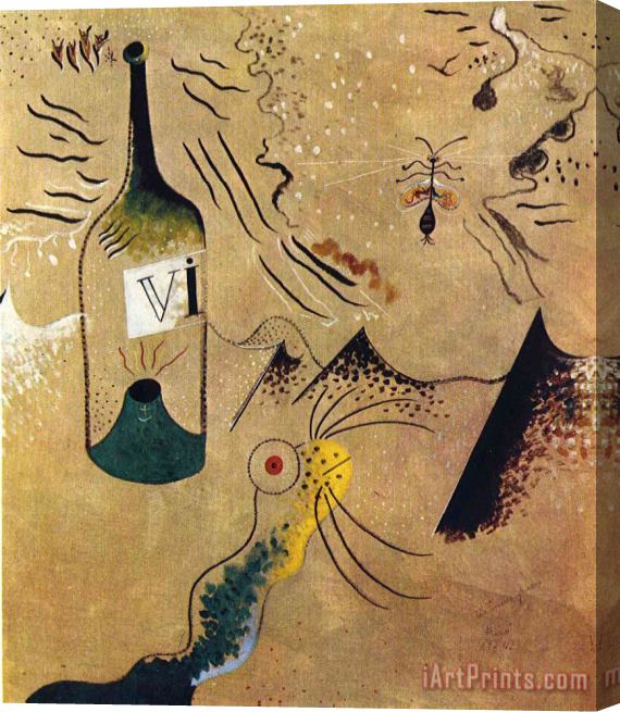 Joan Miro Bottle of Vine Stretched Canvas Painting / Canvas Art
