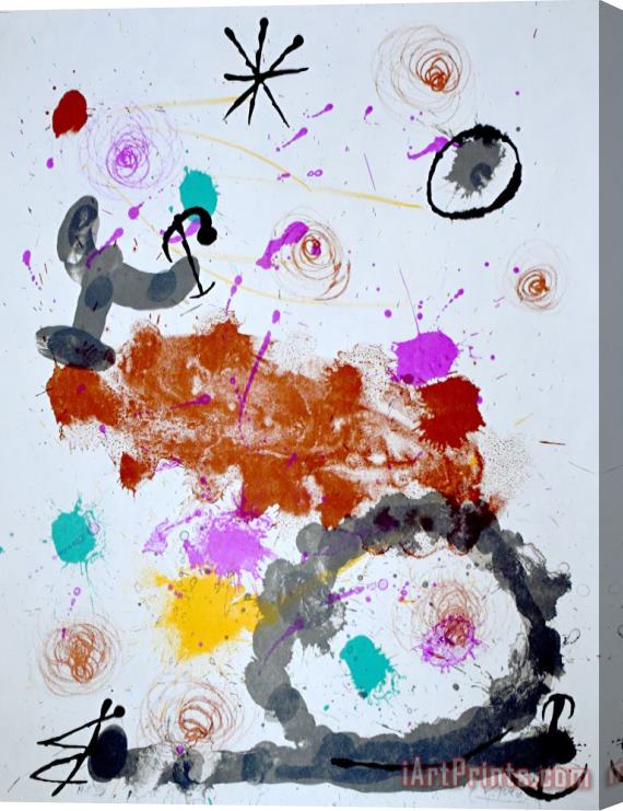 Joan Miro Composition Iii, From a Few Flowers for Friends Quelques Fleurs Pour Des Amis, 1964 Stretched Canvas Print / Canvas Art