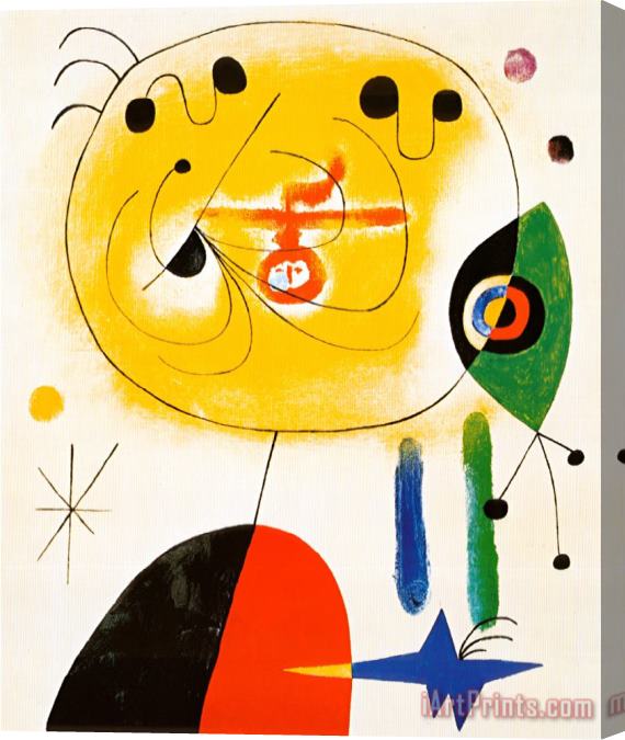 Joan Miro Et Fixe Les Cheveux D Une Etoile Stretched Canvas Painting / Canvas Art