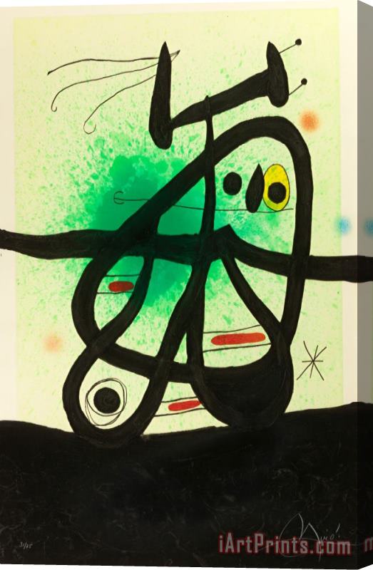 Joan Miro L'oiseau Mongol, 1969 Stretched Canvas Print / Canvas Art