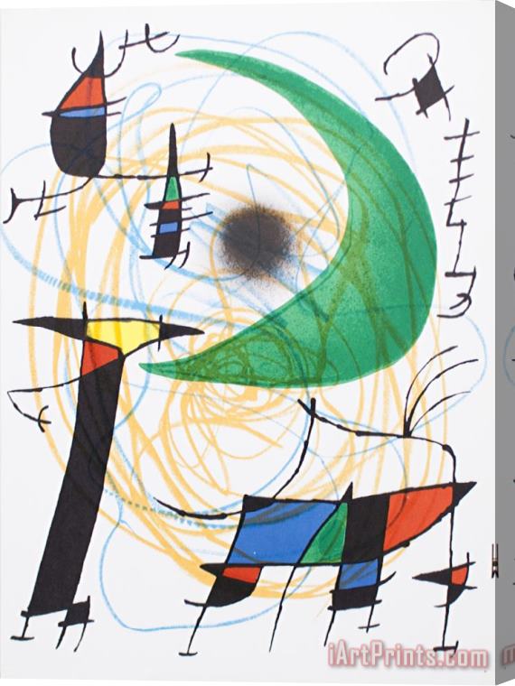 Joan Miro Litografia Original V Stretched Canvas Print / Canvas Art