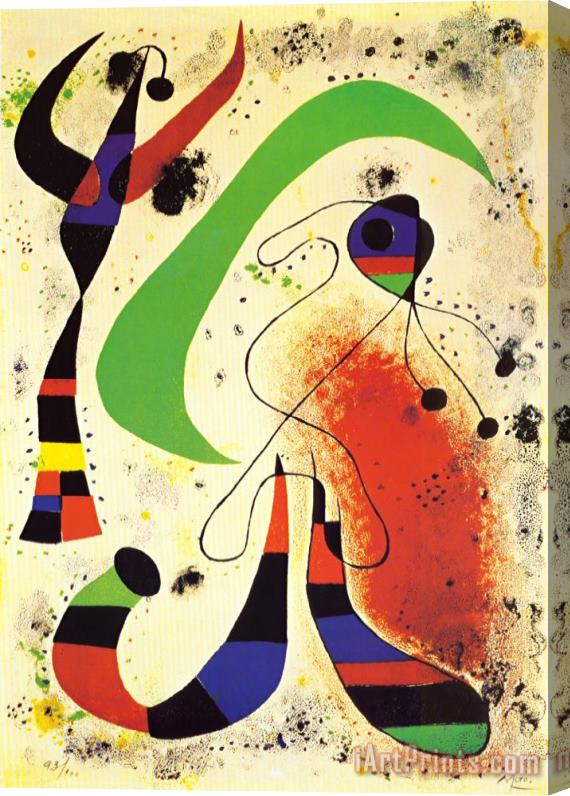 Joan Miro Night Stretched Canvas Painting / Canvas Art